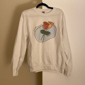 “Growth is a process” White Long Sleeve Sweatshirt (M)